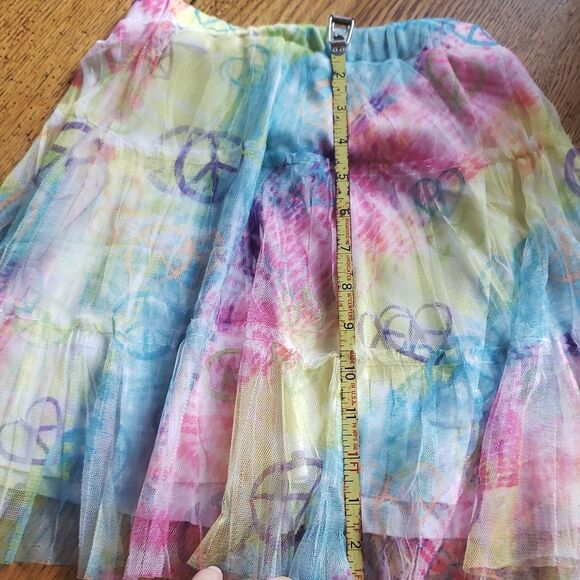 Xhilaration Girls Tie-Dye Mini Skirt Peace Graphic – Size M Youth Casual - Picture 5 of 5